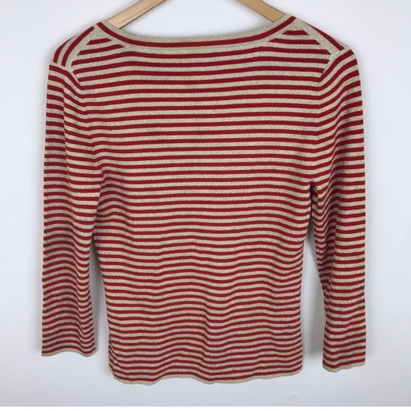 Boston Proper Red & Gold Glitter Blouse - Picture 2 of 4